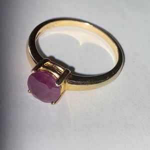 925 Ruby Gold plated ring